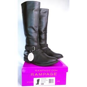 New RAMPAGE Women's Sz 9 Isadora Almond Toe Mid Calf Riding Boots